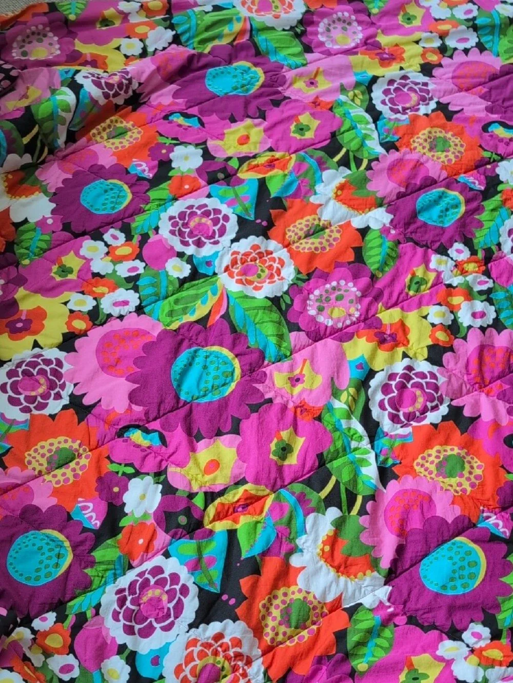 Vera Bradley Va Va Bloom Y2K Cotton Queen Comforter & Shams Floral Reversible